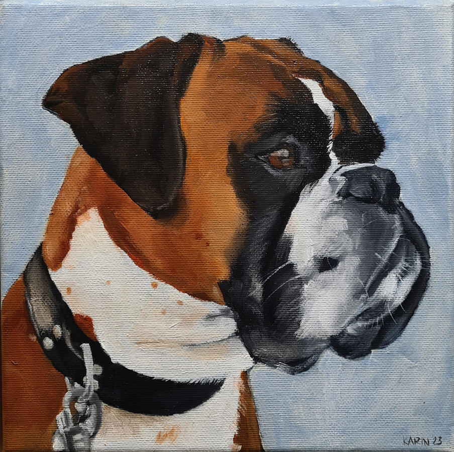 Joep, olieverf op doek, 20 x 20 cm, in opdracht