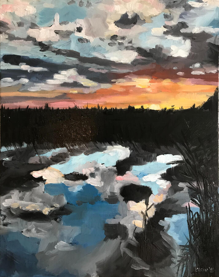 IJsselmeer, 40x50cm, olieverf op doek, €250,-