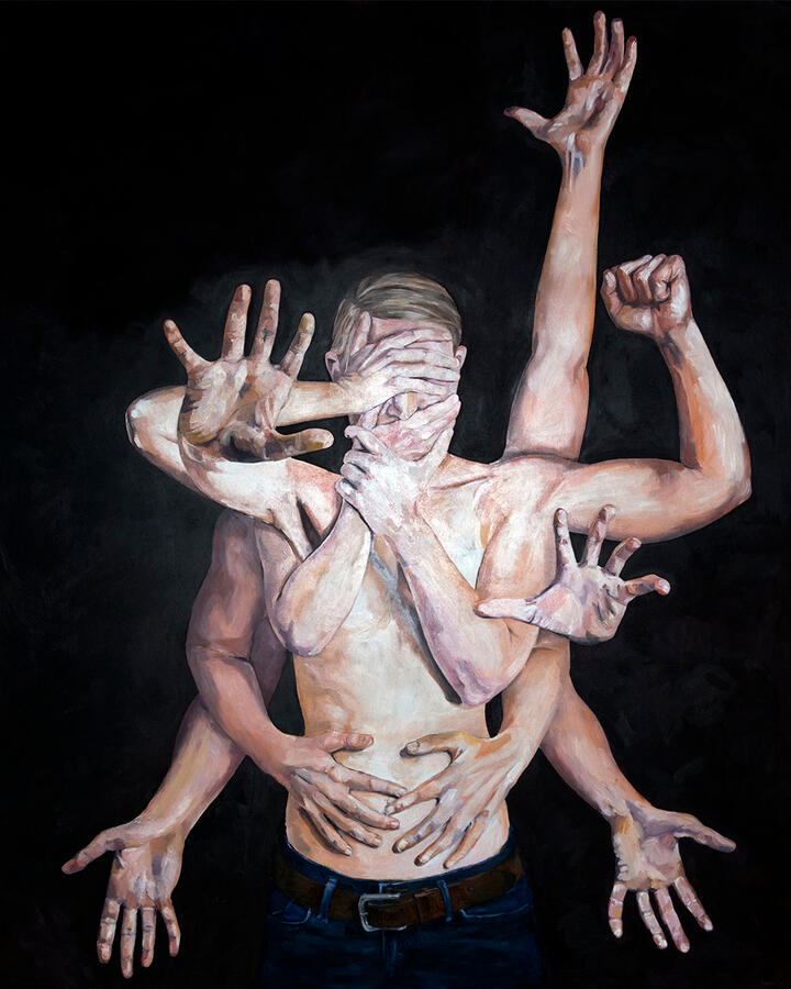 'da vinci', 122x150cm, olieverf op mdf, €1850,- Ook verkrijgbaar als Print op Canvas, 50x65cm, €35,-