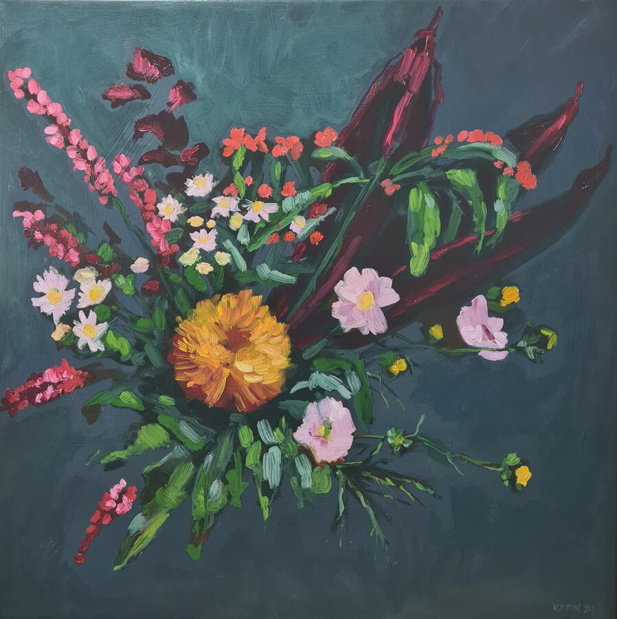 VERKOCHT Herfst 3, olieverf op doek, 50 x 50 cm